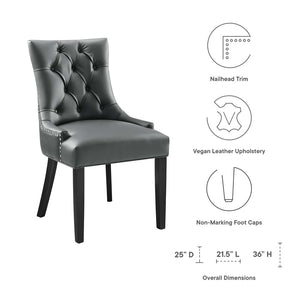 Modway Furniture Regent Tufted Vegan Leather Dining Chair - Elegant Design with Comfort & Style for Any Space Gray EEI-2222-GRY