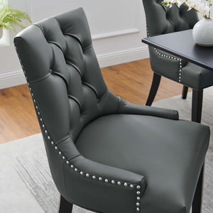 Modway Furniture Regent Tufted Vegan Leather Dining Chair - Elegant Design with Comfort & Style for Any Space Gray EEI-2222-GRY