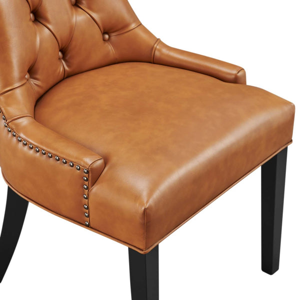 Modway Furniture Regent Tufted Vegan Leather Dining Chair - Elegant Design with Comfort & Style for Any Space Tan EEI-2222-TAN