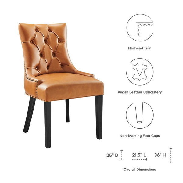 Modway Furniture Regent Tufted Vegan Leather Dining Chair - Elegant Design with Comfort & Style for Any Space Tan EEI-2222-TAN