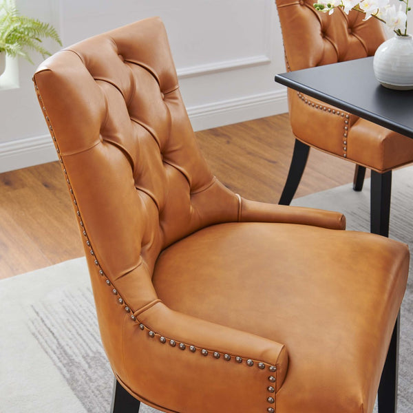 Modway Furniture Regent Tufted Vegan Leather Dining Chair - Elegant Design with Comfort & Style for Any Space Tan EEI-2222-TAN