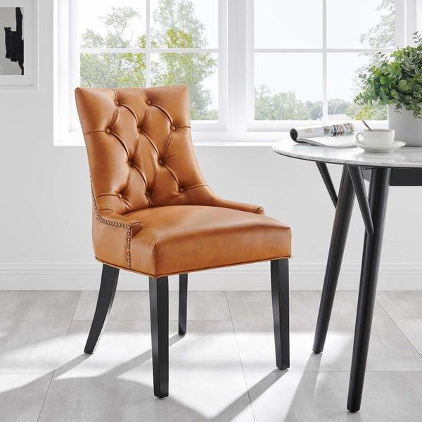 Modway Furniture Regent Tufted Vegan Leather Dining Chair - Elegant Design with Comfort & Style for Any Space Tan EEI-2222-TAN