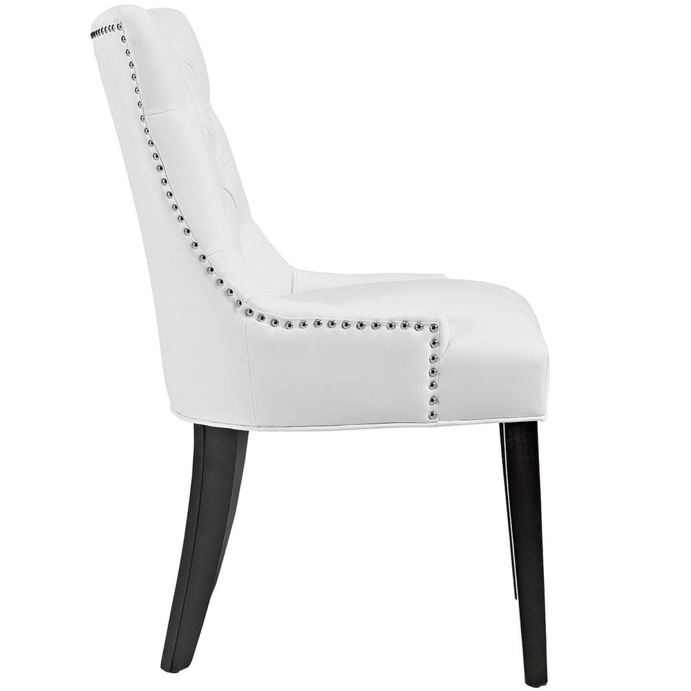 Modway Furniture Regent Tufted Vegan Leather Dining Chair - Elegant Design with Comfort & Style for Any Space White EEI-2222-WHI