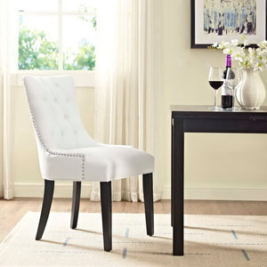 Modway Furniture Regent Tufted Vegan Leather Dining Chair - Elegant Design with Comfort & Style for Any Space White EEI-2222-WHI
