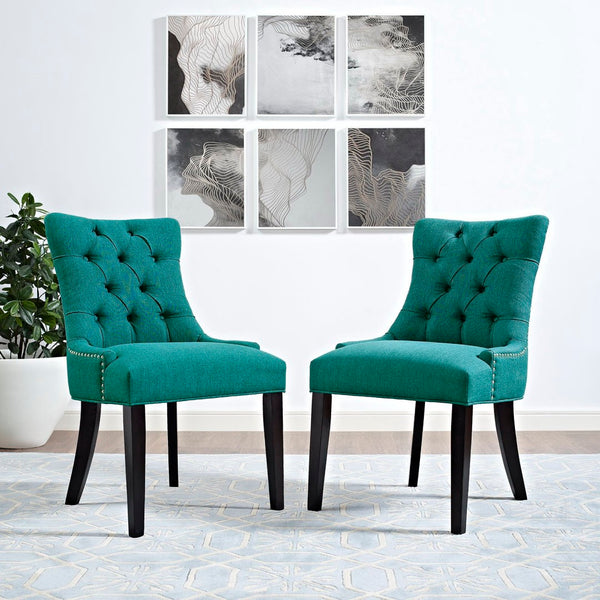 Modway Furniture Regent Tufted Fabric Dining Chair – Elegant Comfort with Timeless Style for Modern and Classic Spaces Teal EEI-2223-TEA