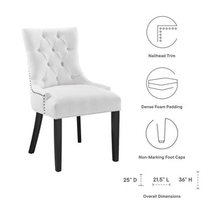 Modway Furniture Regent Tufted Fabric Dining Chair – Elegant Comfort with Timeless Style for Modern and Classic Spaces White EEI-2223-WHI