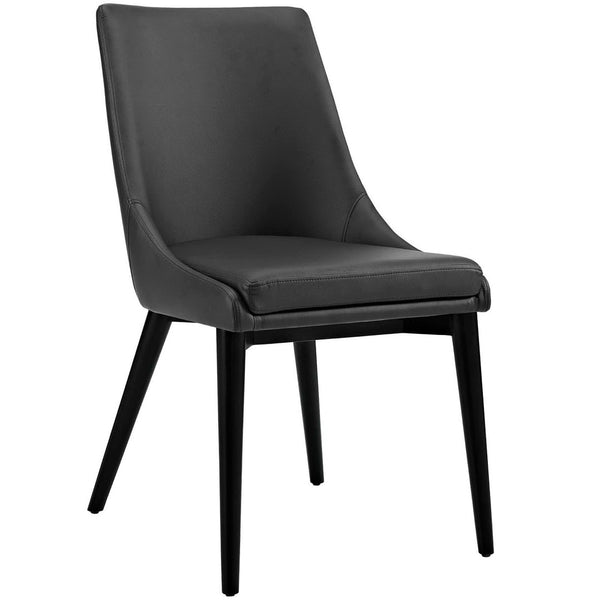 Modway Furniture Viscount Vegan Leather Dining Chair - Modern Minimalist Design with Comfort for Any Space Black EEI-2226-BLK