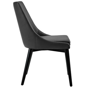 Modway Furniture Viscount Vegan Leather Dining Chair - Modern Minimalist Design with Comfort for Any Space Black EEI-2226-BLK