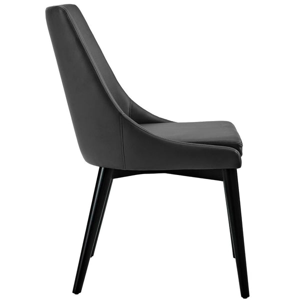 Modway Furniture Viscount Vegan Leather Dining Chair - Modern Minimalist Design with Comfort for Any Space Black EEI-2226-BLK