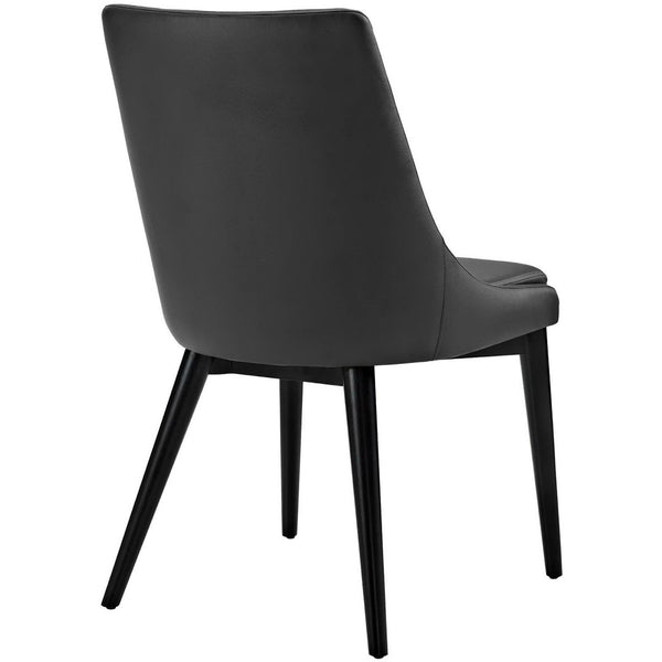 Modway Furniture Viscount Vegan Leather Dining Chair - Modern Minimalist Design with Comfort for Any Space Black EEI-2226-BLK