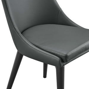Modway Furniture Viscount Vegan Leather Dining Chair - Modern Minimalist Design with Comfort for Any Space Gray EEI-2226-GRY