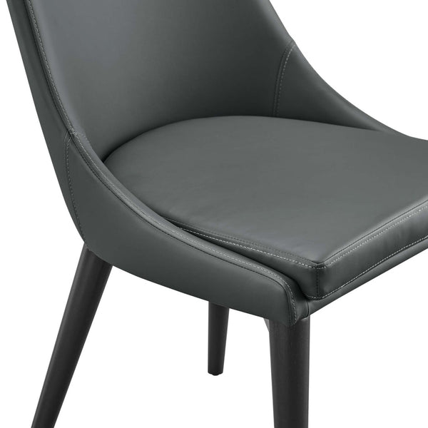 Modway Furniture Viscount Vegan Leather Dining Chair - Modern Minimalist Design with Comfort for Any Space Gray EEI-2226-GRY
