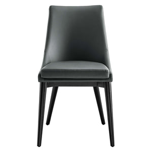 Modway Furniture Viscount Vegan Leather Dining Chair - Modern Minimalist Design with Comfort for Any Space Gray EEI-2226-GRY