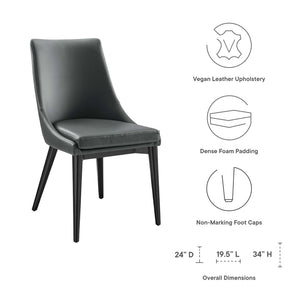 Modway Furniture Viscount Vegan Leather Dining Chair - Modern Minimalist Design with Comfort for Any Space Gray EEI-2226-GRY