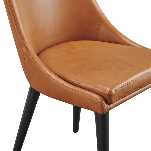 Modway Furniture Viscount Vegan Leather Dining Chair - Modern Minimalist Design with Comfort for Any Space Tan EEI-2226-TAN
