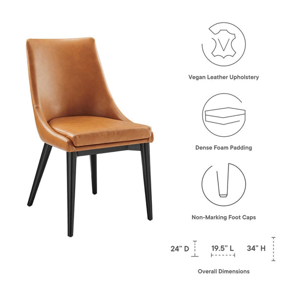 Modway Furniture Viscount Vegan Leather Dining Chair - Modern Minimalist Design with Comfort for Any Space Tan EEI-2226-TAN