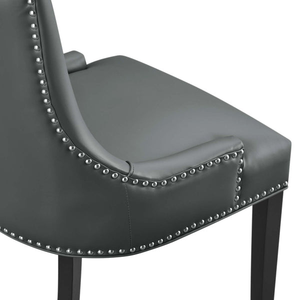 Modway Furniture Marquis Vegan Leather Dining Chair - Elegant Hourglass Design with Durable Comfort for Any Space Gray EEI-2228-GRY