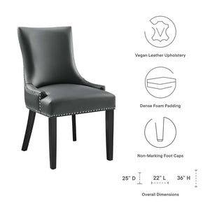 Modway Furniture Marquis Vegan Leather Dining Chair - Elegant Hourglass Design with Durable Comfort for Any Space Gray EEI-2228-GRY