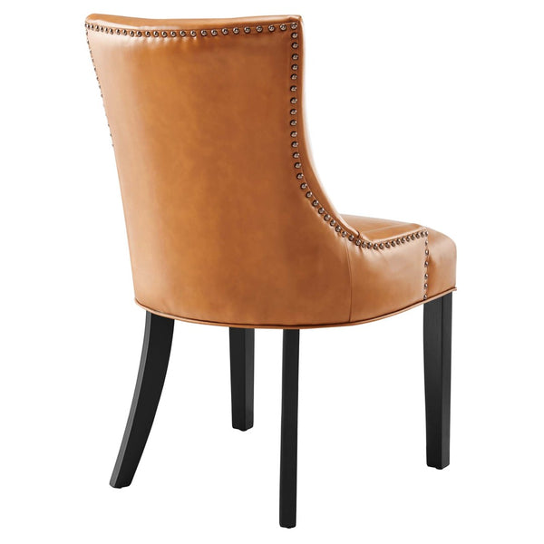 Modway Furniture Marquis Vegan Leather Dining Chair - Elegant Hourglass Design with Durable Comfort for Any Space Tan EEI-2228-TAN