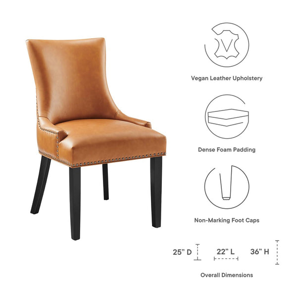 Modway Furniture Marquis Vegan Leather Dining Chair - Elegant Hourglass Design with Durable Comfort for Any Space Tan EEI-2228-TAN