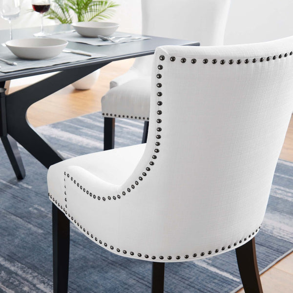 Modway Furniture Marquis Fabric Dining Chair - Elegant Hourglass Design with Nailhead Trim for Modern Comfort & Style White EEI-2229-WHI