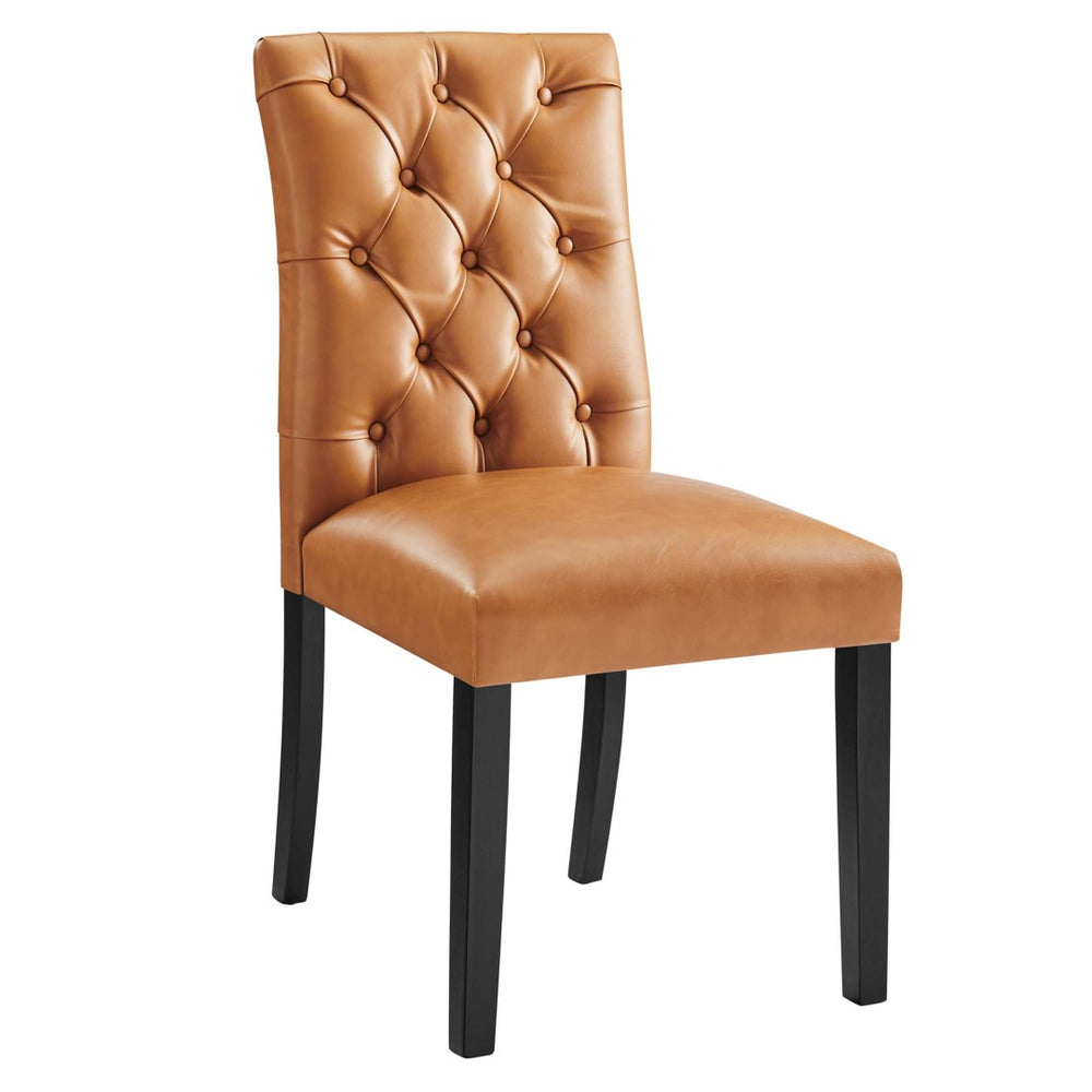 Modway Furniture Duchess Button Tufted Vegan Leather Dining Chair - Elegant Comfort for Dining Rooms & Living Spaces Tan EEI-2230-TAN