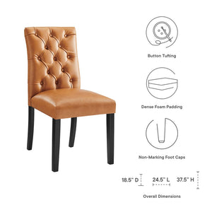 Modway Furniture Duchess Button Tufted Vegan Leather Dining Chair - Elegant Comfort for Dining Rooms & Living Spaces Tan EEI-2230-TAN