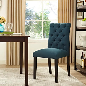 Modway Furniture Duchess Button Tufted Fabric Dining Chair - Timeless Elegance, Comfort, and Versatile Style for Home Azure EEI-2231-AZU