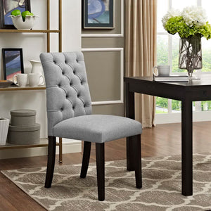 Modway Furniture Duchess Button Tufted Fabric Dining Chair - Timeless Elegance, Comfort, and Versatile Style for Home Light Gray EEI-2231-LGR
