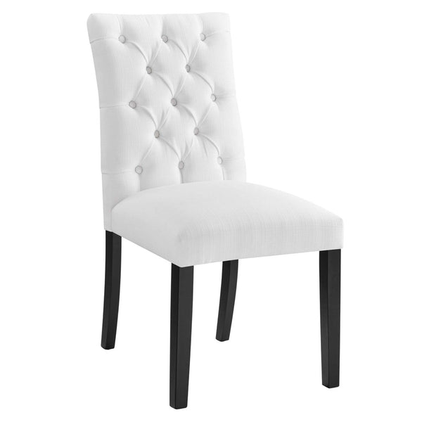 Modway Furniture Duchess Button Tufted Fabric Dining Chair - Timeless Elegance, Comfort, and Versatile Style for Home White EEI-2231-WHI