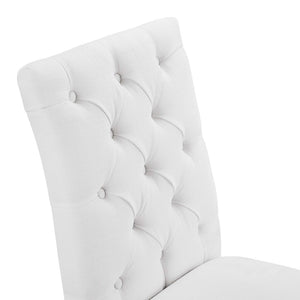 Modway Furniture Duchess Button Tufted Fabric Dining Chair - Timeless Elegance, Comfort, and Versatile Style for Home White EEI-2231-WHI