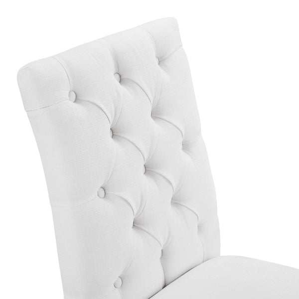 Modway Furniture Duchess Button Tufted Fabric Dining Chair - Timeless Elegance, Comfort, and Versatile Style for Home White EEI-2231-WHI