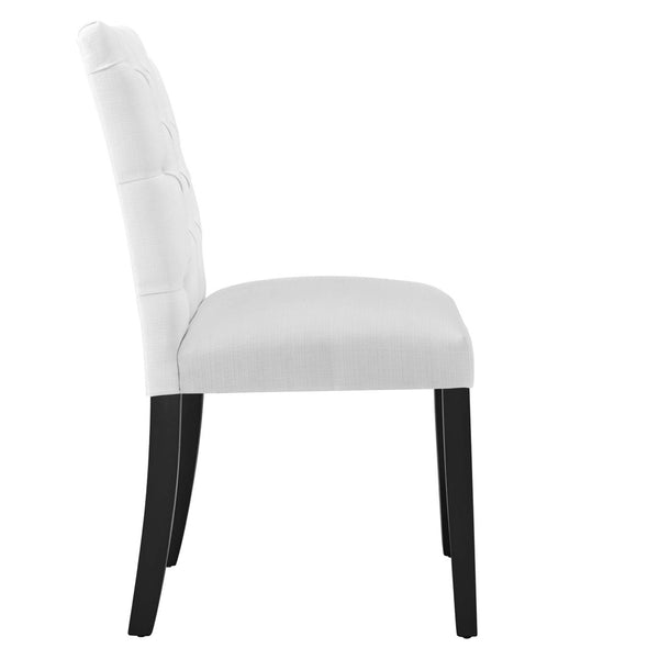 Modway Furniture Duchess Button Tufted Fabric Dining Chair - Timeless Elegance, Comfort, and Versatile Style for Home White EEI-2231-WHI