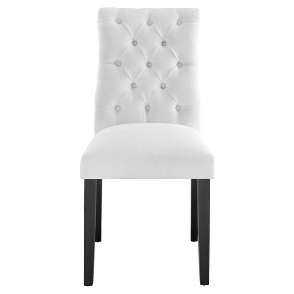Modway Furniture Duchess Button Tufted Fabric Dining Chair - Timeless Elegance, Comfort, and Versatile Style for Home White EEI-2231-WHI