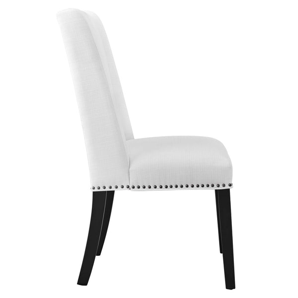 Modway Furniture Baron Fabric Dining Chair by Modway - Timeless Elegance with Plush Comfort for Any Space White EEI-2233-WHI