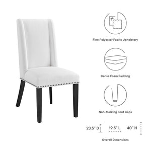 Modway Furniture Baron Fabric Dining Chair by Modway - Timeless Elegance with Plush Comfort for Any Space White EEI-2233-WHI
