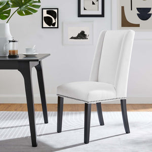 Modway Furniture Baron Fabric Dining Chair by Modway - Timeless Elegance with Plush Comfort for Any Space White EEI-2233-WHI