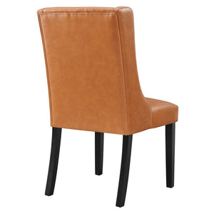 Modway Furniture Baronet Button Tufted Vegan Leather Dining Chair - Stylish Comfort for Modern Dining & Living Spaces Tan EEI-2234-TAN