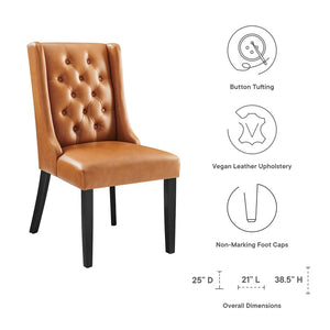 Modway Furniture Baronet Button Tufted Vegan Leather Dining Chair - Stylish Comfort for Modern Dining & Living Spaces Tan EEI-2234-TAN