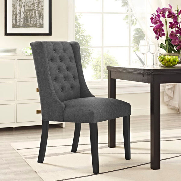 Modway Furniture Baronet Button Tufted Fabric Dining Chair - Elegant, Comfortable Seating for Dining and Living Spaces Gray EEI-2235-GRY