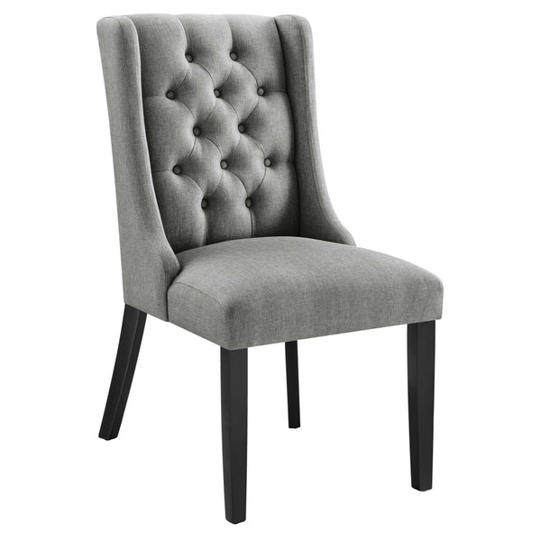Modway Furniture Baronet Button Tufted Fabric Dining Chair - Elegant, Comfortable Seating for Dining and Living Spaces Light Gray EEI-2235-LGR