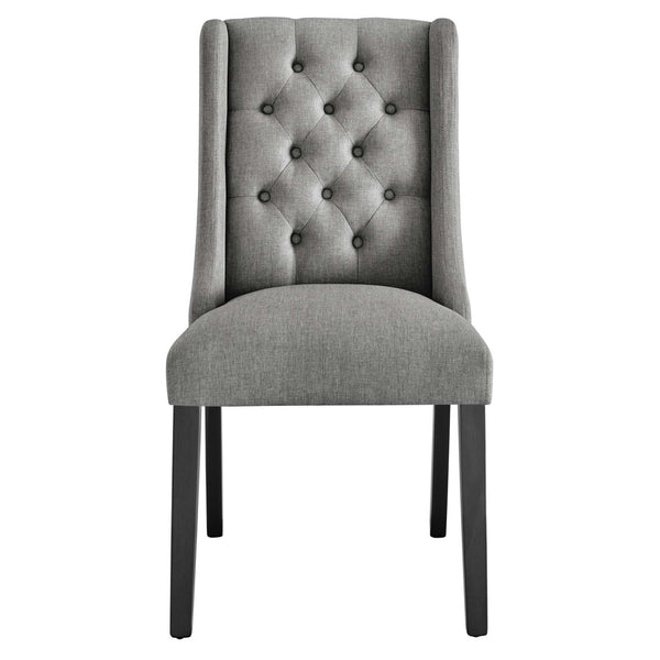 Modway Furniture Baronet Button Tufted Fabric Dining Chair - Elegant, Comfortable Seating for Dining and Living Spaces Light Gray EEI-2235-LGR