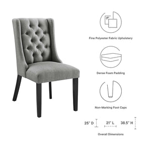 Modway Furniture Baronet Button Tufted Fabric Dining Chair - Elegant, Comfortable Seating for Dining and Living Spaces Light Gray EEI-2235-LGR