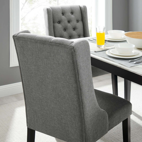 Modway Furniture Baronet Button Tufted Fabric Dining Chair - Elegant, Comfortable Seating for Dining and Living Spaces Light Gray EEI-2235-LGR