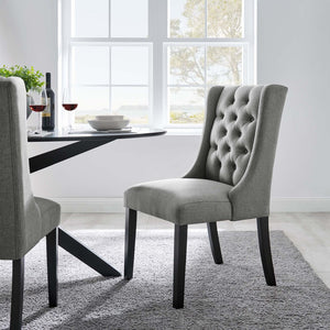 Modway Furniture Baronet Button Tufted Fabric Dining Chair - Elegant, Comfortable Seating for Dining and Living Spaces Light Gray EEI-2235-LGR