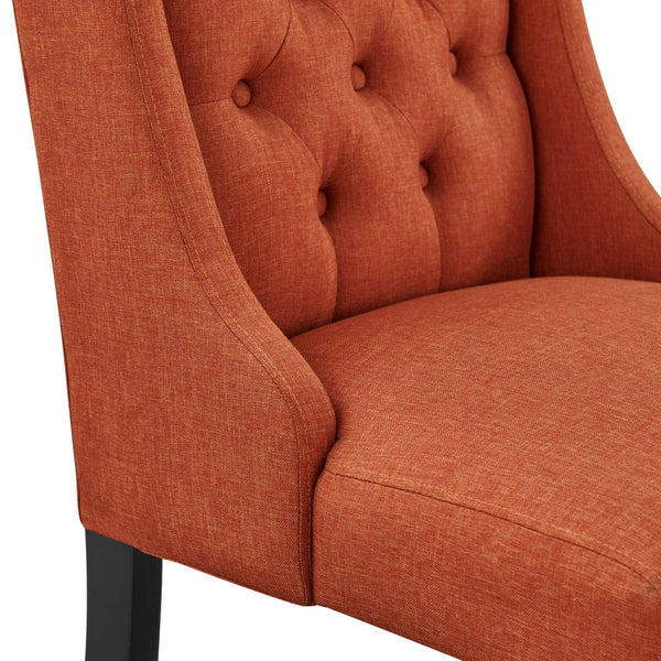 Modway Furniture Baronet Button Tufted Fabric Dining Chair - Elegant, Comfortable Seating for Dining and Living Spaces Orange EEI-2235-ORA