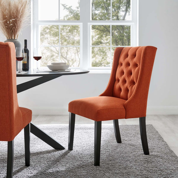 Modway Furniture Baronet Button Tufted Fabric Dining Chair - Elegant, Comfortable Seating for Dining and Living Spaces Orange EEI-2235-ORA