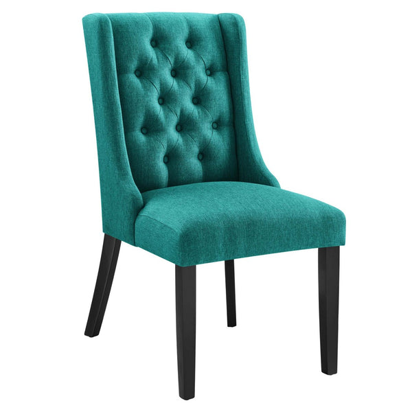 Modway Furniture Baronet Button Tufted Fabric Dining Chair - Elegant, Comfortable Seating for Dining and Living Spaces Teal EEI-2235-TEA