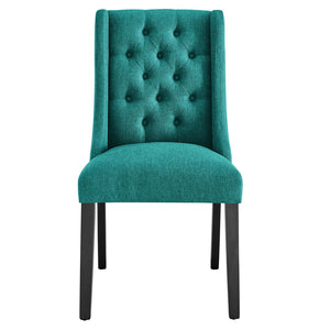 Modway Furniture Baronet Button Tufted Fabric Dining Chair - Elegant, Comfortable Seating for Dining and Living Spaces Teal EEI-2235-TEA