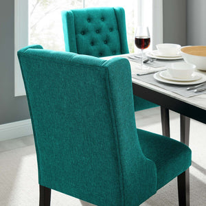Modway Furniture Baronet Button Tufted Fabric Dining Chair - Elegant, Comfortable Seating for Dining and Living Spaces Teal EEI-2235-TEA